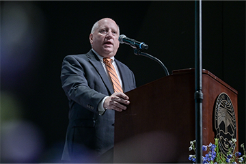 Michael Feltner speaks at the Student Dedication Ceremony