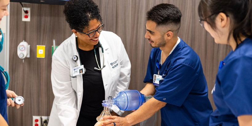 nursing students in hospital setting