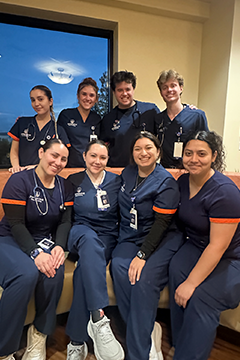 Simental (front, far right) with her Pepperdine School of Nursing clinical group