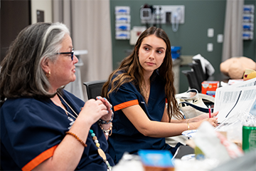 Nava Light learns from Associate Dean Danielle Rich during Onsite Experience #2